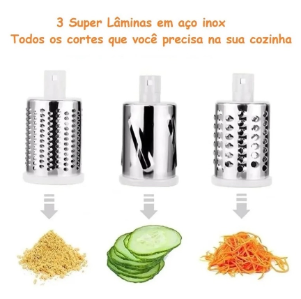 Cortador Fatiador Legumes 3 Lâminas Verduras Ralador Alimentos Queijo Cozinha Minha loja