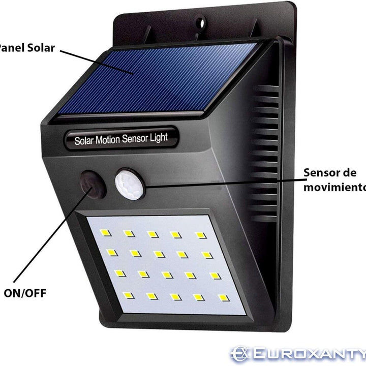 Pacote de 3 Focos Solares LED-30 com Sensor de Movimento – Iluminação inteligente Dropea