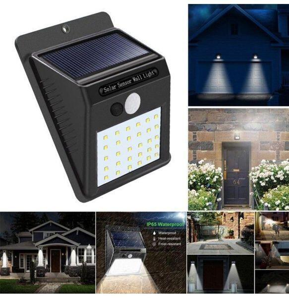 Pacote de 3 Focos Solares LED-30 com Sensor de Movimento – Iluminação inteligente Dropea