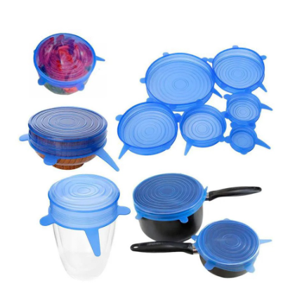Kit 6 Tampas Silicone Ajustáveis Minha loja