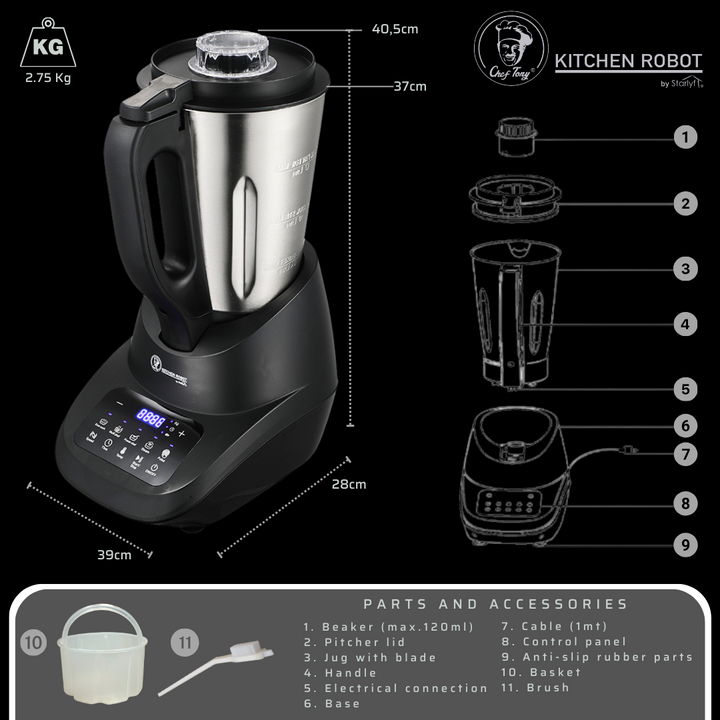 Robô de Cozinha - Chef Tony Kitchen Robot Full Set Dropea